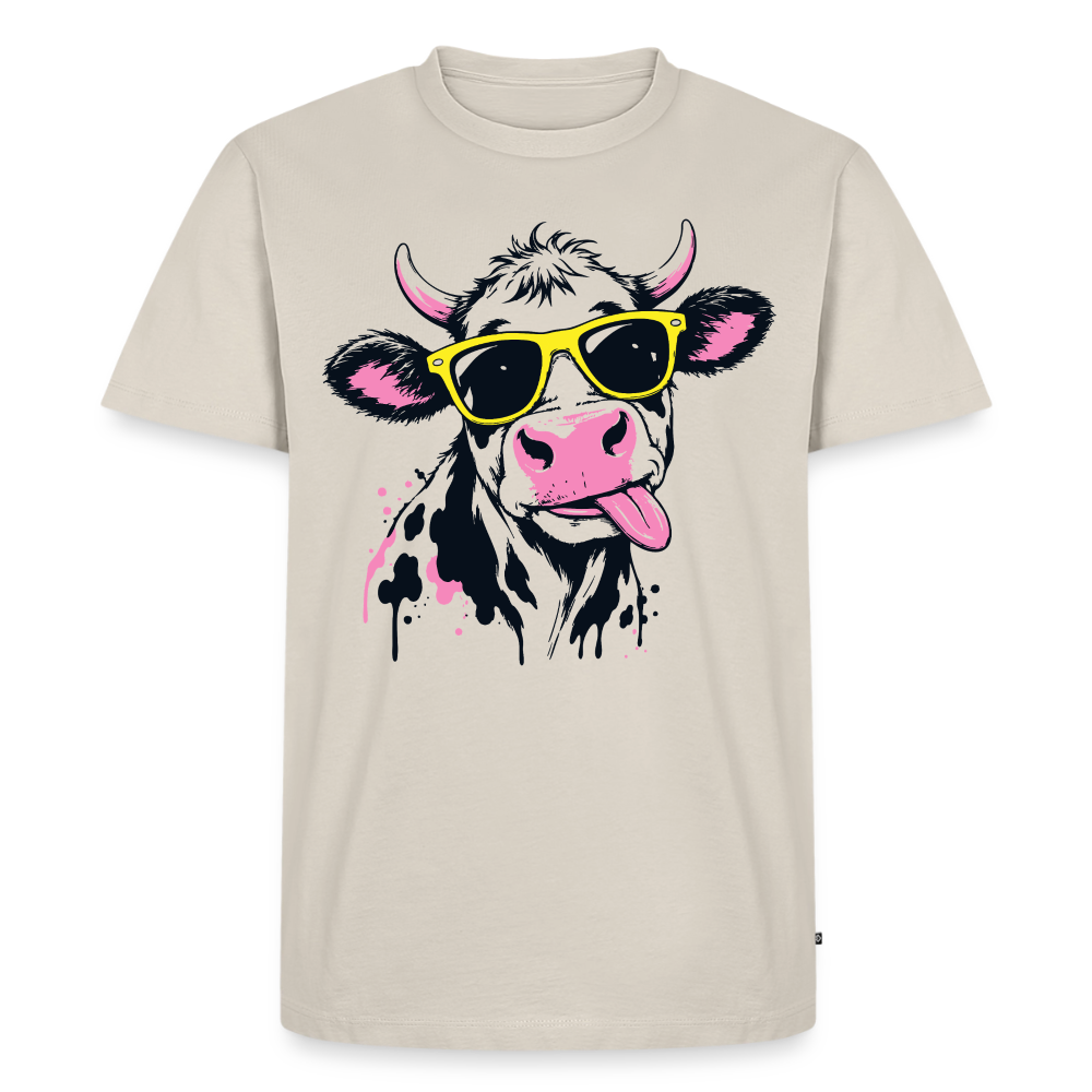 Street Cow Design – Männer Premium T-Shirt - Beige