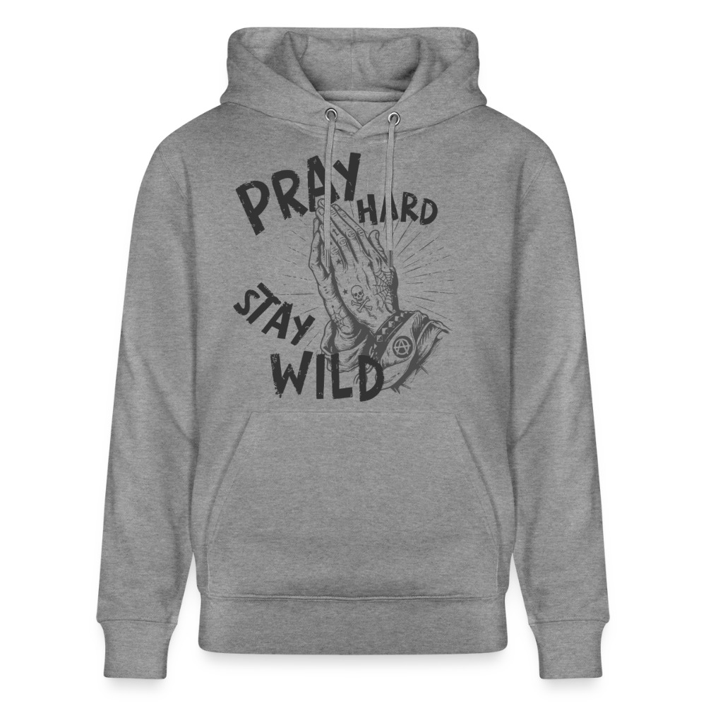 Betende Hände Design – Unisex Bio-Hoodie - Hellgrau marmoriert