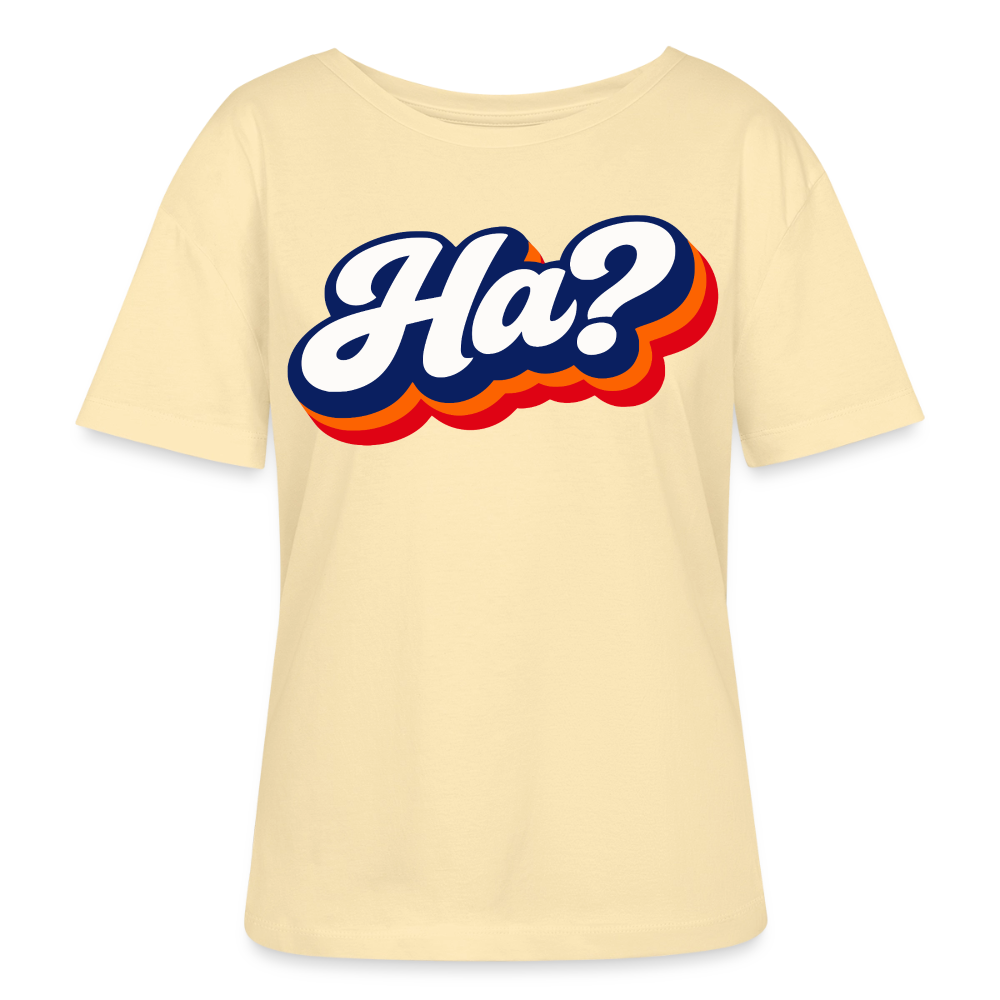 Ha? Design – Rundhals Frauen Bio-T-Shirt - Creme