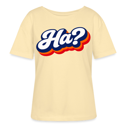 Ha? Design – Rundhals Frauen Bio-T-Shirt - Creme