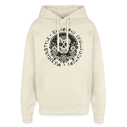 Sugar Skull Black Design - Oversized Unisex Hoodie - Natur