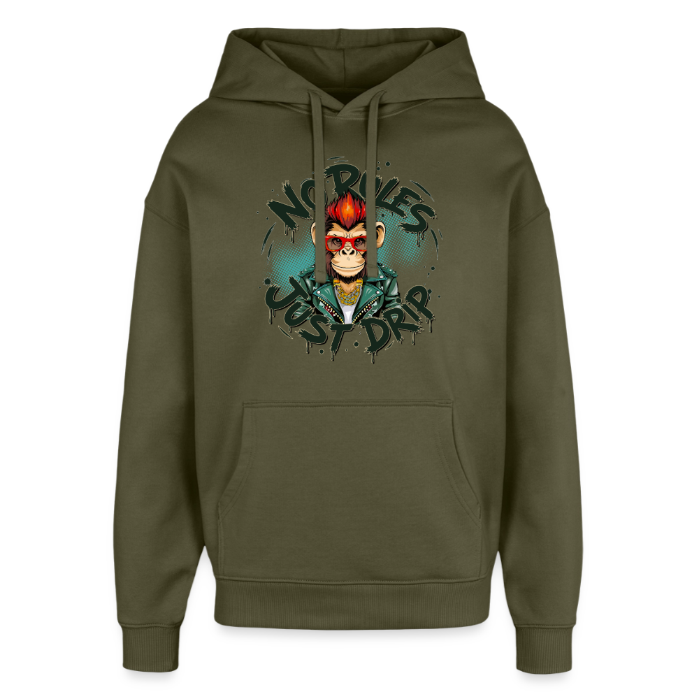 Monkey No Rules Design – Oversized Unisex Hoodie - Khaki