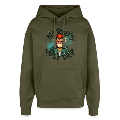 Monkey No Rules Design – Oversized Unisex Hoodie - Khaki