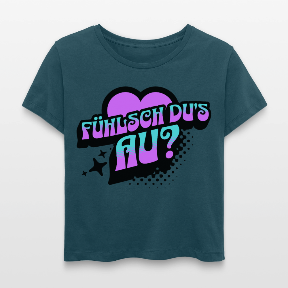 Fühlsch du‘s au Design – Rundhals Frauen Bio-T-Shirt - Dunkles Petrol