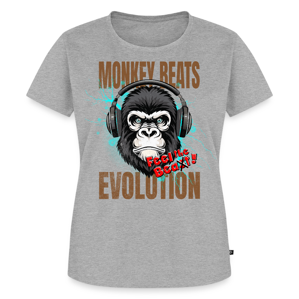 Monkey Beats Design – Frauen Premium T-Shirt - Grau meliert