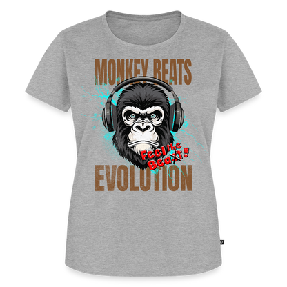Monkey Beats Design – Frauen Premium T-Shirt - Grau meliert
