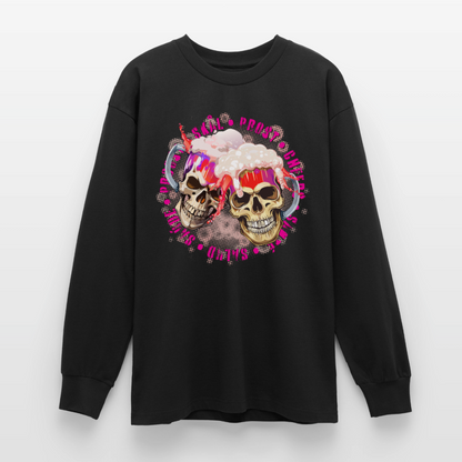 Party Skull Design Pink – Oversized Langarmshirt - Schwarz