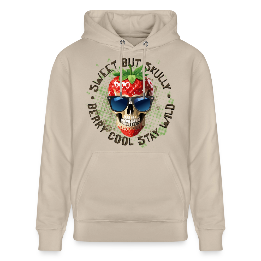 Strawberry Skull Design – Unisex Bio-Hoodie - Beige