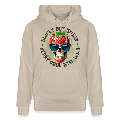 Strawberry Skull Design – Unisex Bio-Hoodie - Beige