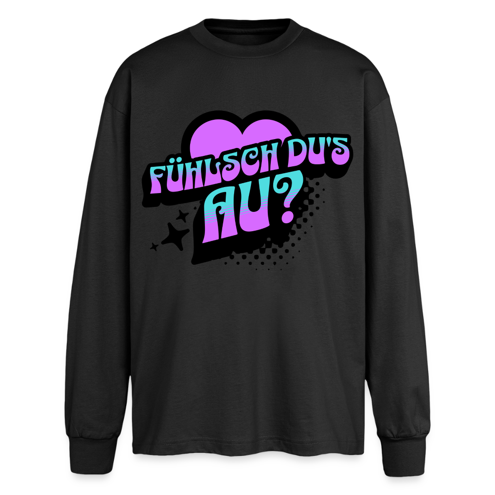 Fühlsch du‘s au Design – Oversized Langarmshirt - Schwarz