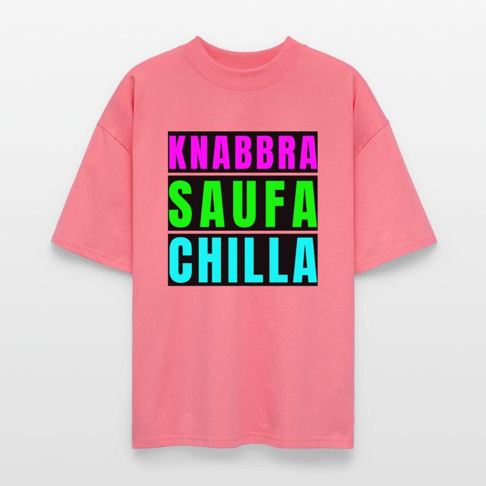 Knabbra Saufa Chilla Design – Oversized Unisex Bio T-Shirt - Pink 