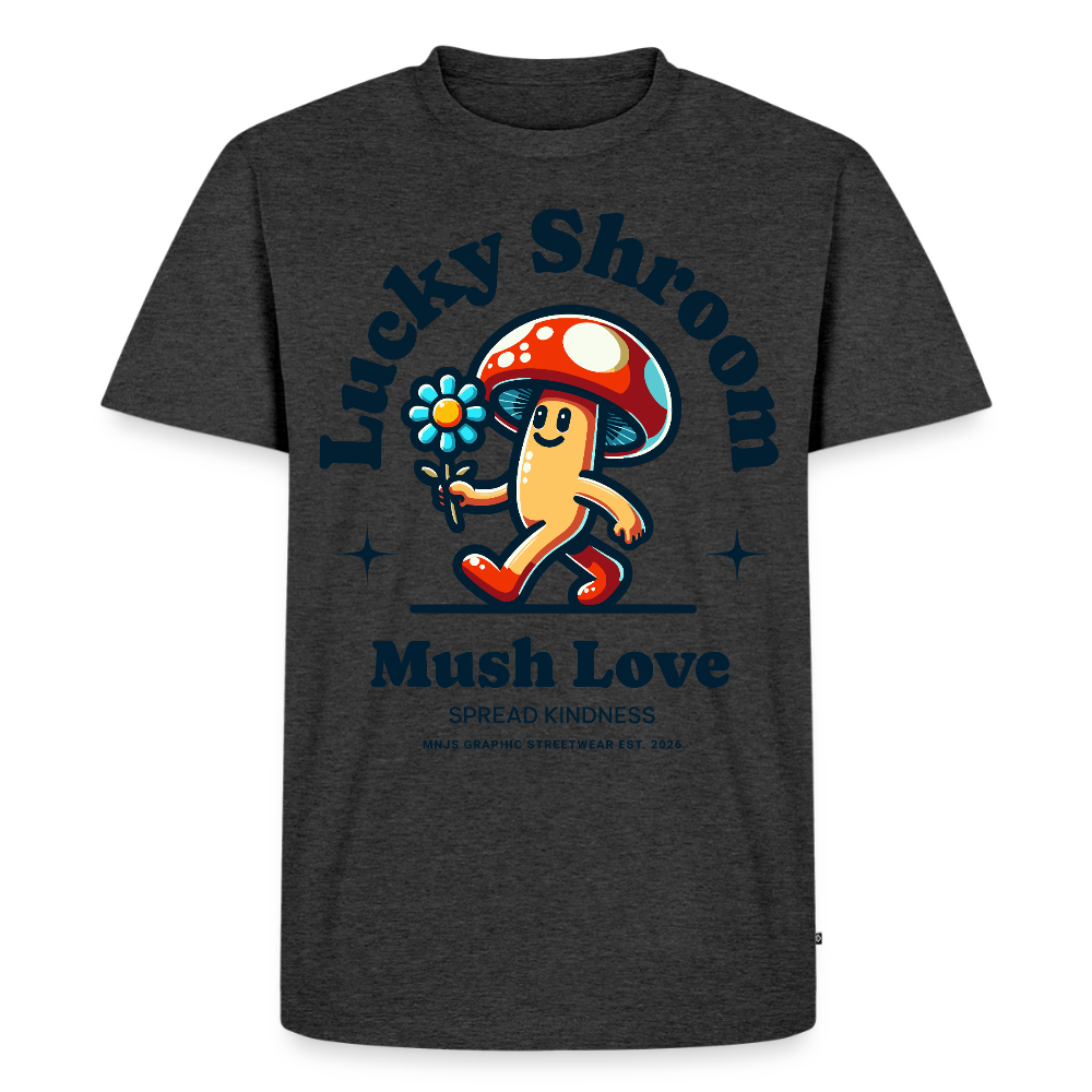 Lucky Shroom Design – Männer Premium T-Shirt - Anthrazit meliert