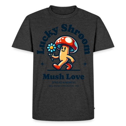 Lucky Shroom Design – Männer Premium T-Shirt - Anthrazit meliert