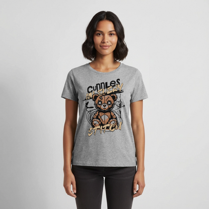 Bear Design – Frauen Premium T-Shirt - Grau meliert