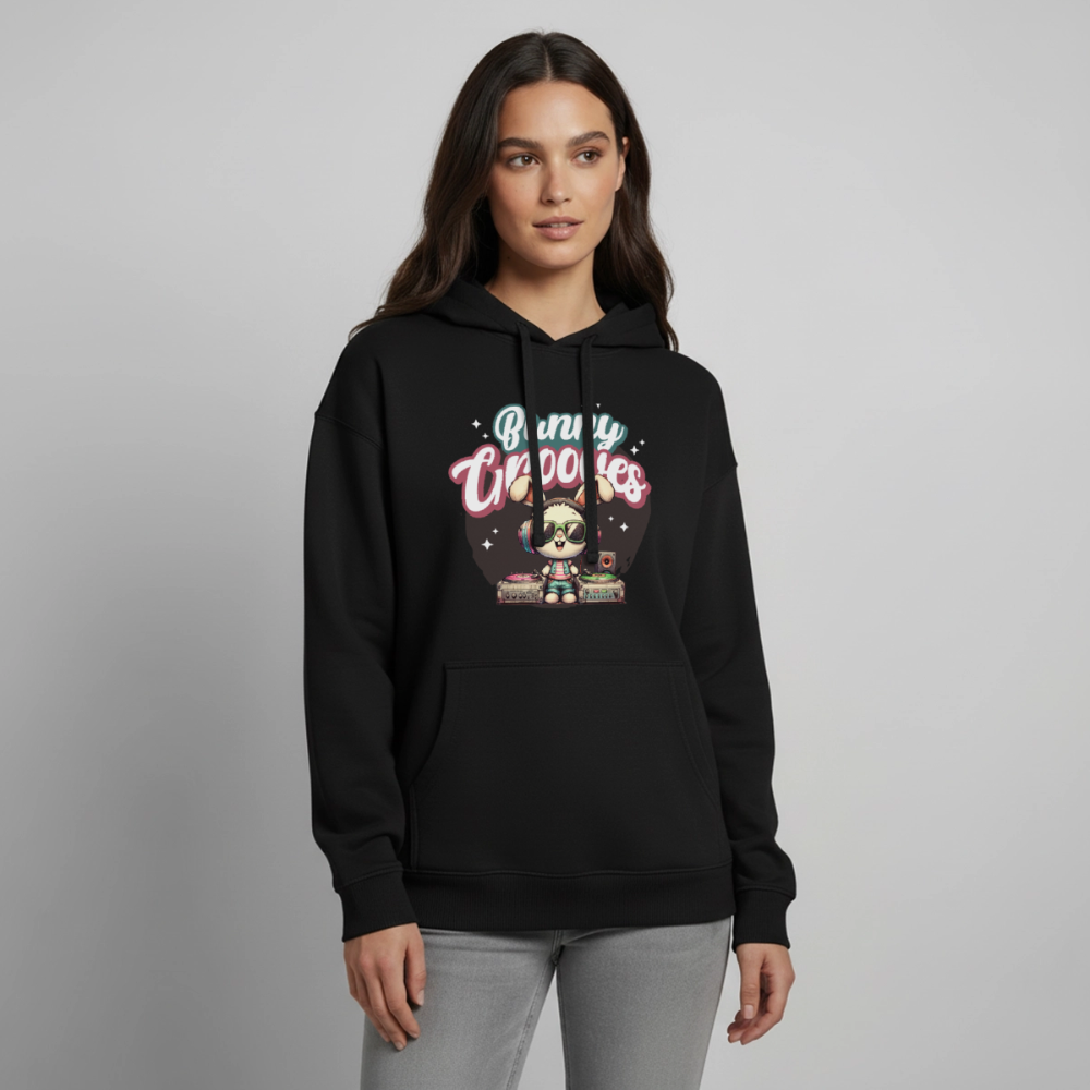 Bunny Grooves Design – Oversized Unisex Hoodie - Schwarz