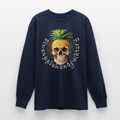 Pineapple Skull Design - Oversized Langarmshirt - Navy