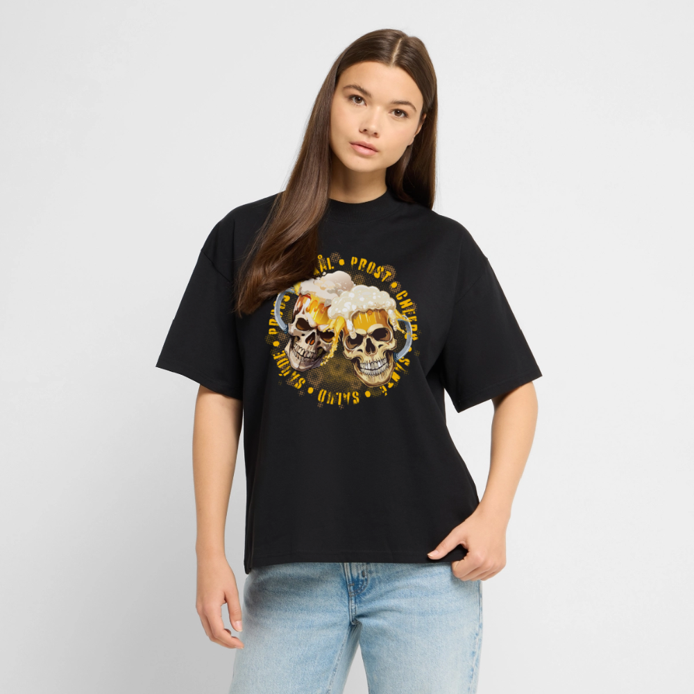 Party Skull Design – Oversized Unisex Bio T-Shirt - Schwarz