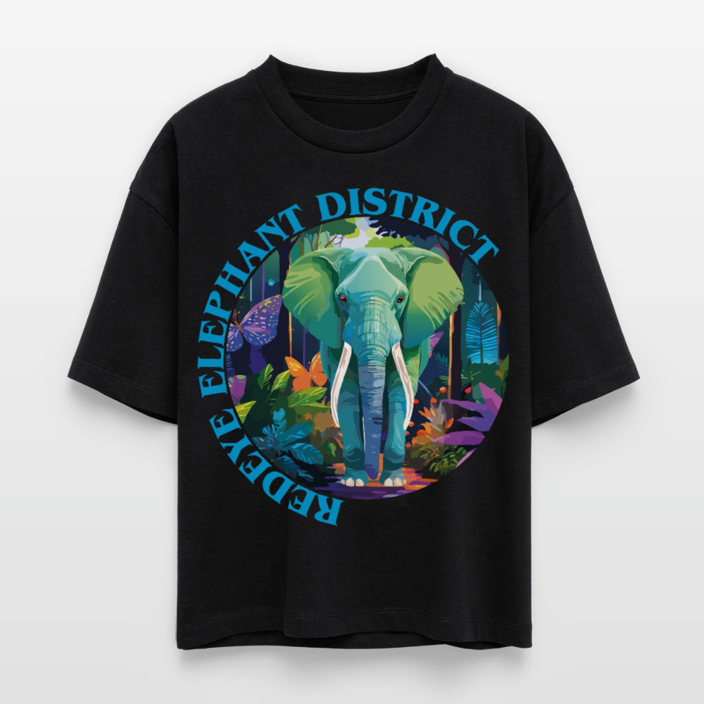 Elephant Design – Frauen Boxy Bio-T-Shirt - Schwarz