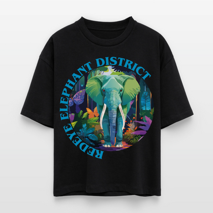 Elephant Design – Frauen Boxy Bio-T-Shirt - Schwarz