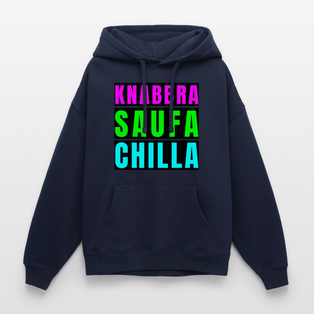 Knabbra Saufa Chilla – Oversized Unisex Hoodie - Navy