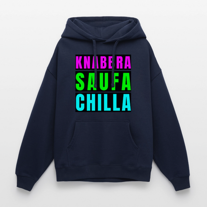 Knabbra Saufa Chilla – Oversized Unisex Hoodie - Navy