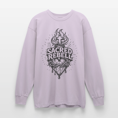 Sacred Rebell Design – Oversized Langarmshirt - verblasstes Lila