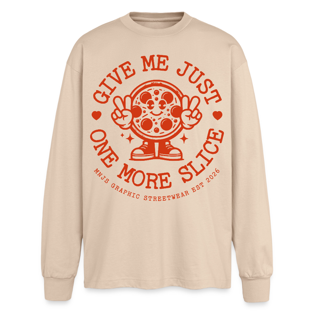 Pizza Design – Oversized Langarmshirt - Sand