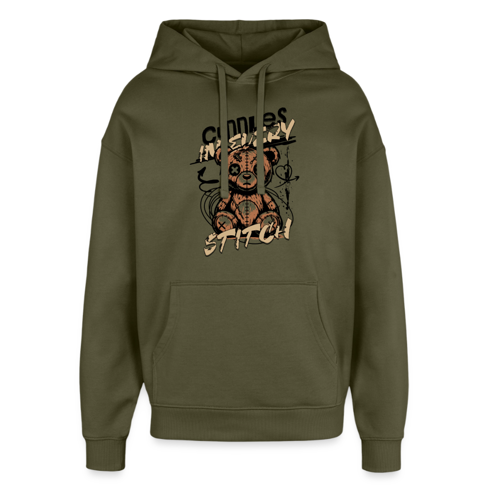 Bear Design – Oversized Unisex Hoodie - Khaki