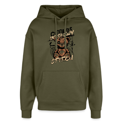 Bear Design – Oversized Unisex Hoodie - Khaki