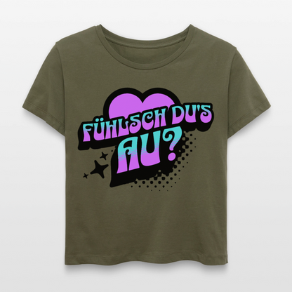 Fühlsch du‘s au Design – Rundhals Frauen Bio-T-Shirt - Khaki