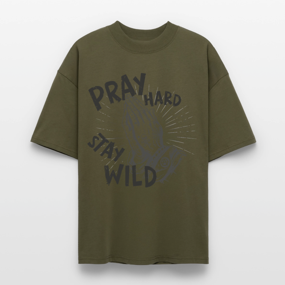 Pray Hard Design – Unisex Bio T-Shirt - Khaki