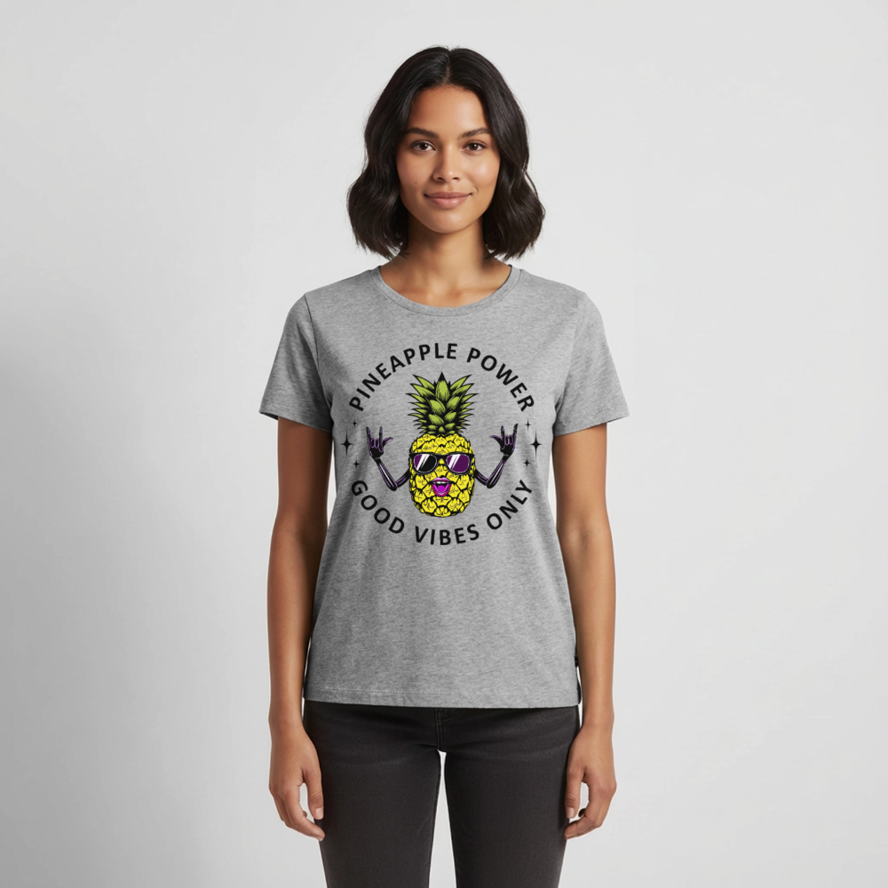 Pineapple Power Design – Frauen Premium T-Shirt - Grau meliert