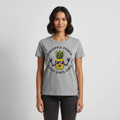 Pineapple Power Design – Frauen Premium T-Shirt - Grau meliert