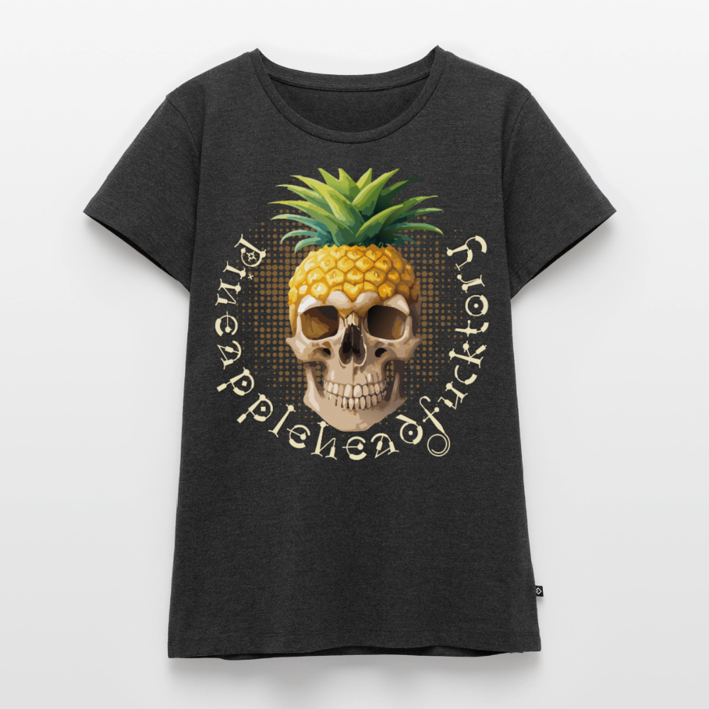 Pineapple Skull Design - Frauen Premium T-Shirt - Anthrazit meliert