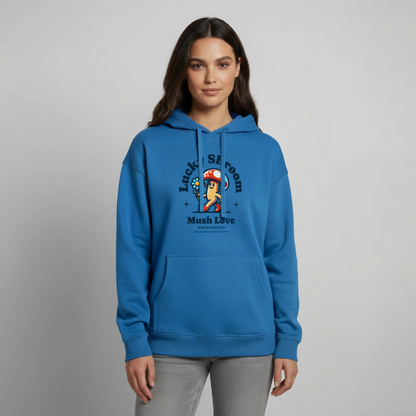Lucky Shroom Design – Oversized Unisex Hoodie - Achtsames Blau