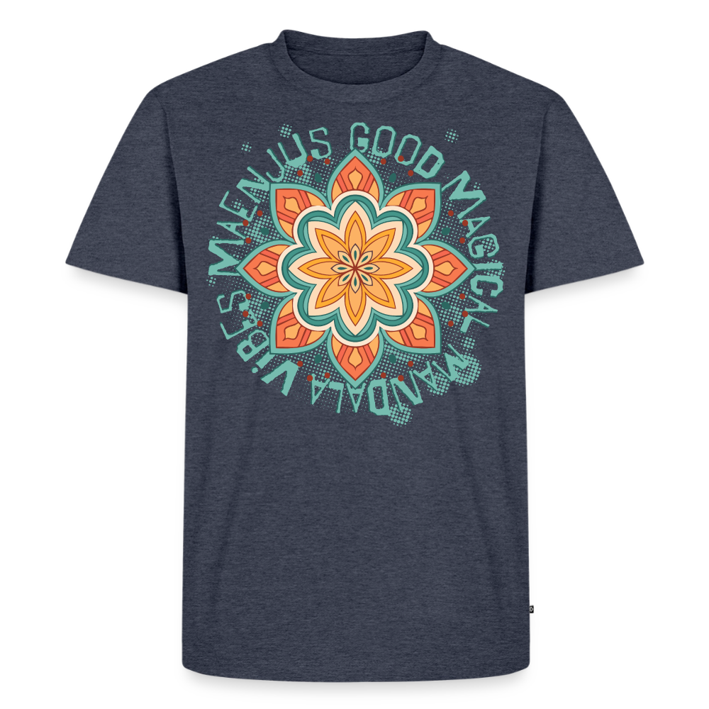 Mandala Türkis Design – Männer Premium T-Shirt - Jeansblau 