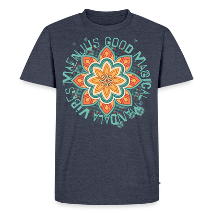 Mandala Türkis Design – Männer Premium T-Shirt - Jeansblau 