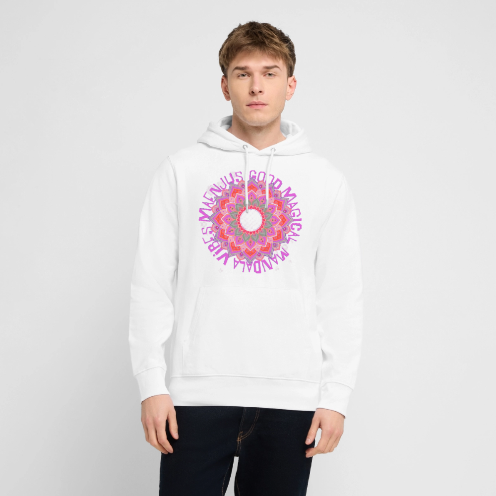 Mandala Pink Design – Unisex Bio-Hoodie - Weiß