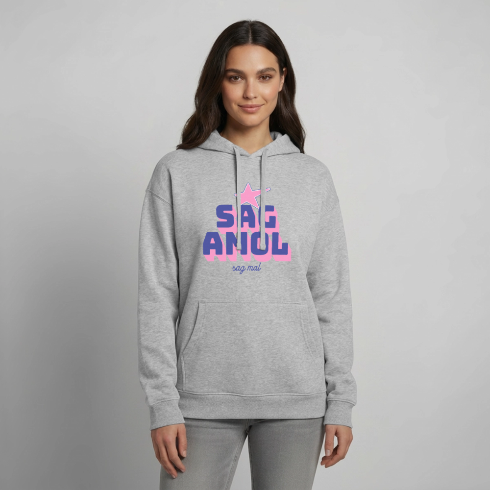 Sagamol Design – Oversized Unisex Hoodie - Grau meliert