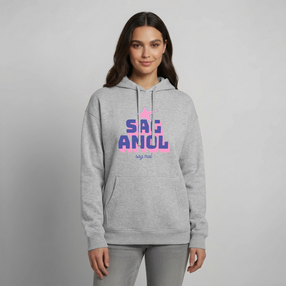 Sagamol Design – Oversized Unisex Hoodie - Grau meliert