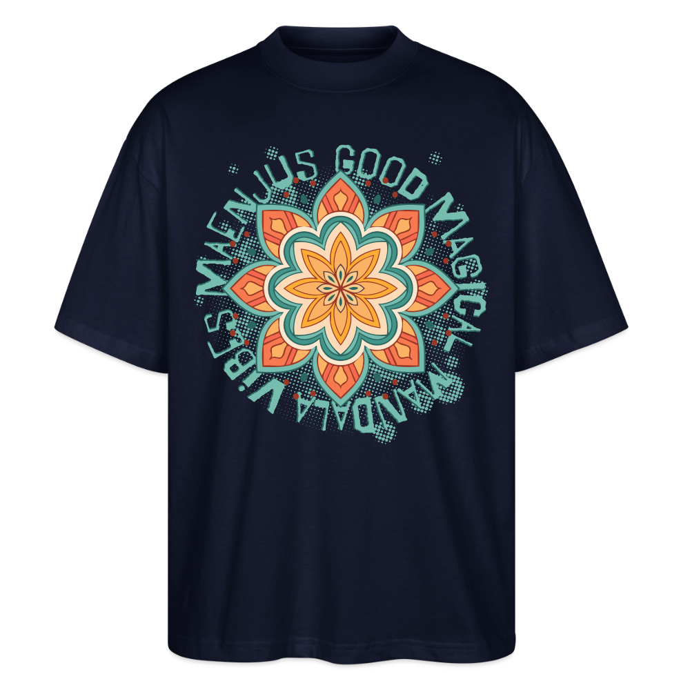 Mandala Türkis Design – Oversized Unisex Bio T-Shirt - Navy