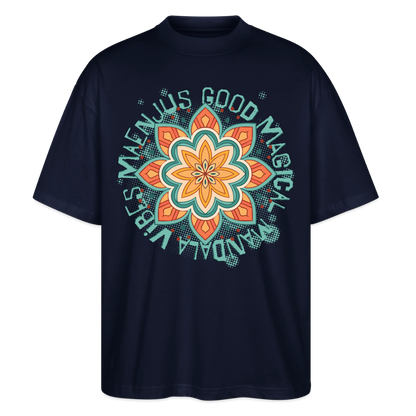 Mandala Türkis Design – Oversized Unisex Bio T-Shirt - Navy