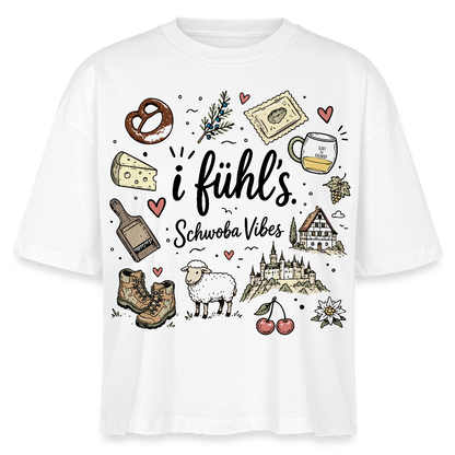 Alb Liebe Design – Frauen Boxy Bio-T-Shirt - Weiß