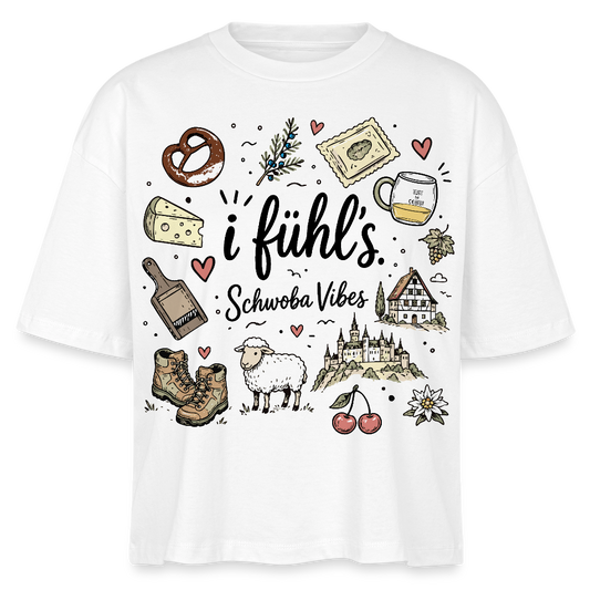 Alb Liebe Design – Frauen Boxy Bio-T-Shirt - Weiß