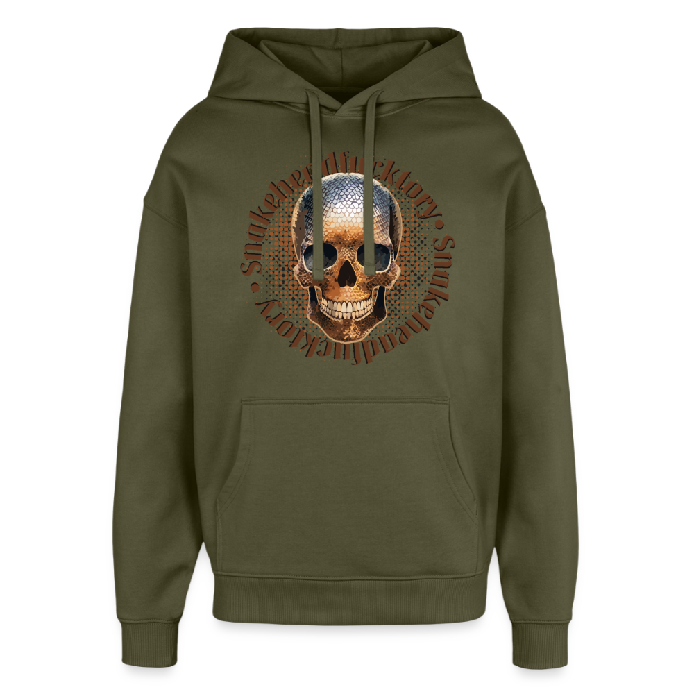 Snake Skull Design – Oversized Unisex Hoodie - Khaki