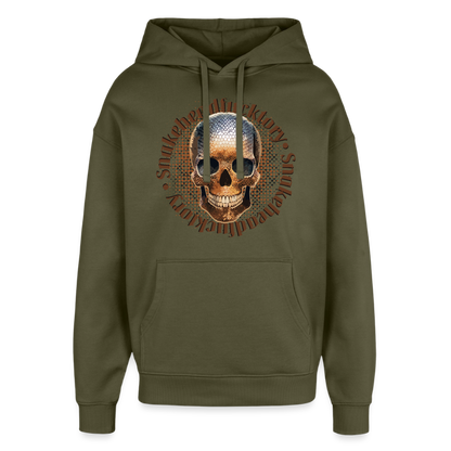 Snake Skull Design – Oversized Unisex Hoodie - Khaki