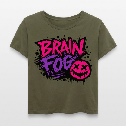 Brain Fog design – Rundhals Frauen Bio-T-Shirt - Khaki