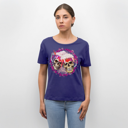 Party Skull Design Pink – Rundhals Frauen Bio-T-Shirt - Dämmerung
