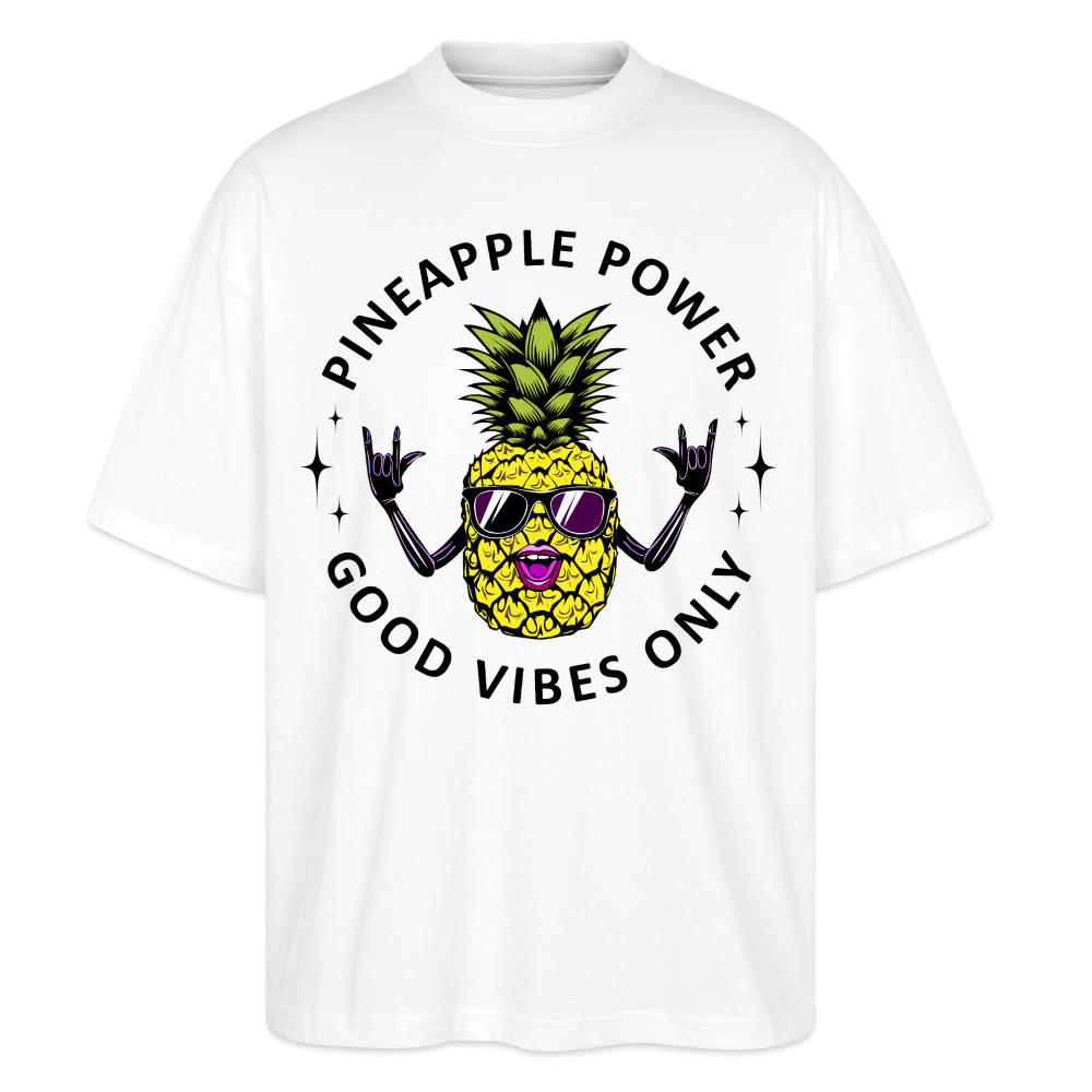 Pineapple Power Design – Oversized Unisex Bio T-Shirt - Weiß
