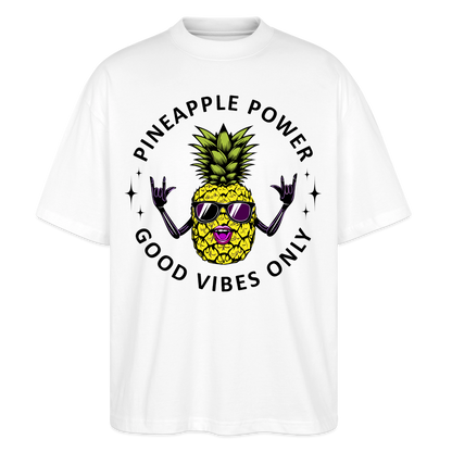 Pineapple Power Design – Oversized Unisex Bio T-Shirt - Weiß